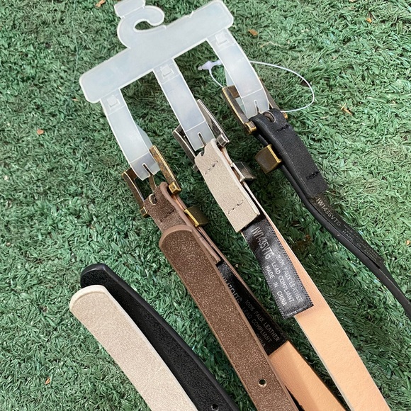 Belts | NWT Fashion Faux Leather Thin Belts - Set of 3 - Picture 2 of 3